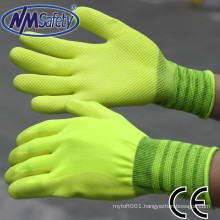 NMSAFETY 15g nylon liner and spandex coated nitrile foam coated gloves